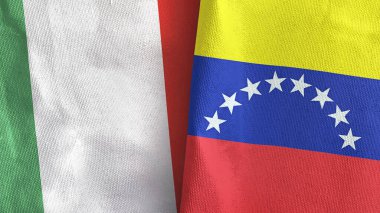 Venezuela ve İtalya 'da iki bayraklı kumaş 3D.