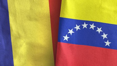 Venezuela ve Romanya 'da tekstil kumaşı 3 boyutlu olarak iki bayraklı