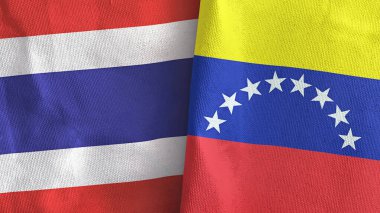 Venezuela ve Tayland 'da iki bayraklı kumaş 3D.