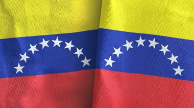 Venezuela iki bayraklı tekstil kumaşı 3D