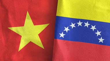 Venezuela ve Vietnam 'da iki bayraklı kumaş 3D.