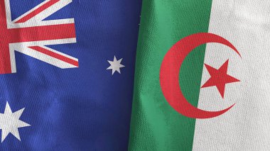 Cezayir ve Avustralya 'da iki adet tekstil kumaşı 3D.