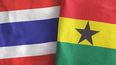 Gana ve Tayland 'da iki bayraklı tekstil kumaşı.