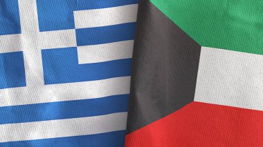 Kuveyt ve Yunanistan 'da tekstil kumaşı 3 boyutlu olarak iki bayrak dikildi