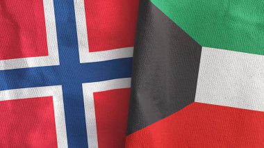 Kuveyt ve Norveç 'te iki bayraklı tekstil kumaşı 3D görüntüleme
