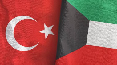 Kuveyt ve Türkiye 'de üç boyutlu tekstil kumaşına iki bayrak kondu
