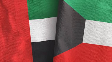 Kuveyt ve Birleşik Arap Emirlikleri iki adet 3 boyutlu tekstil kumaşı.