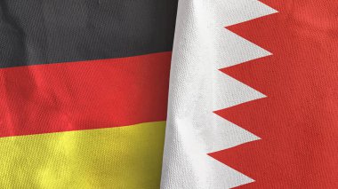 Bahreyn ve Almanya iki bayraklı tekstil kumaşı 3D