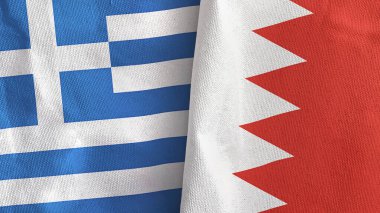 Bahreyn ve Yunanistan 'da üç boyutlu tekstil kumaşına iki bayrak dikildi
