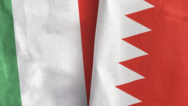 Bahreyn ve İtalya iki bayraklı tekstil kumaşı 3D