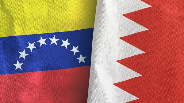 Bahreyn ve Venezuela iki bayraklı tekstil kumaşı 3D
