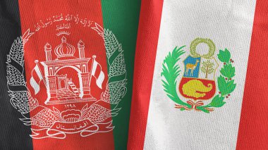 Peru ve Afganistan 'da iki adet tekstil kumaşı 3D.