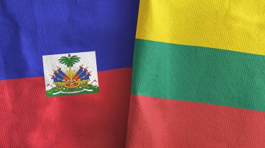 Litvanya ve Haiti iki bayraklı tekstil kumaşı.