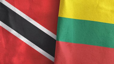 Litvanya, Trinidad ve Tobago iki bayrak tekstil kumaşı 3D