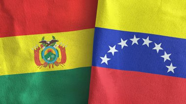 Venezuela ve Bolivya iki bayraklı tekstil kumaşı 3D