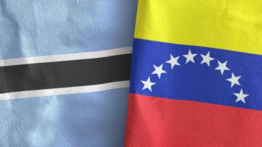 Venezuela ve Botswana iki bayraklı kumaş.