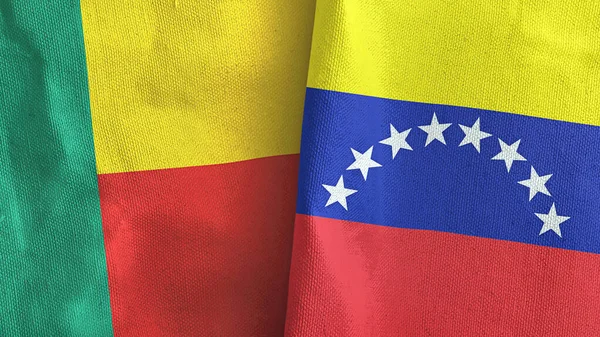 Venezuela ve Benin iki bayraklı tekstil kumaşı 3D