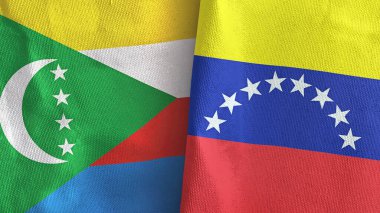Venezuela ve Comoros iki bayrak tekstil kumaşı 3D