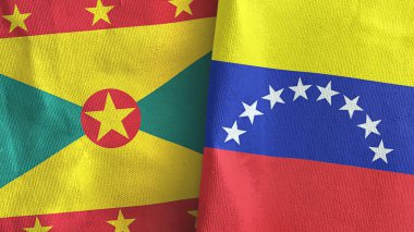Venezuela ve Grenada iki bayrak tekstil kumaşı 3D