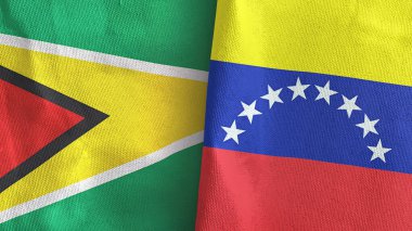 Venezuela ve Guyana iki bayraklı kumaş.