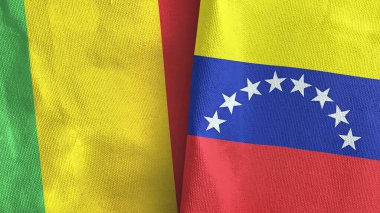 Venezuela ve Mali iki bayrak tekstil kumaşı 3D