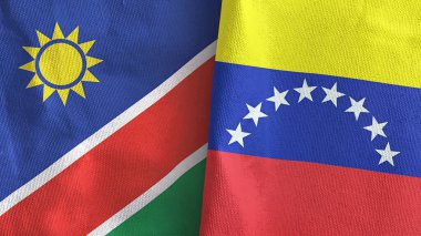 Venezuela ve Namibya iki bayrak tekstil kumaşı 3D