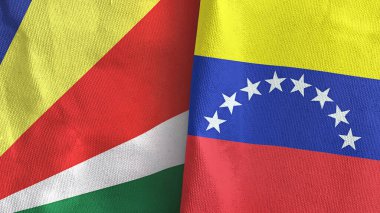 Venezuela ve Seyşeller iki bayraklı tekstil kumaşı 3D