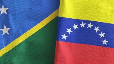 Venezuela ve Solomon Adaları. İki bayraklı tekstil kumaşı.