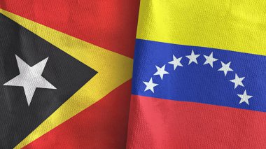 Venezuela ve Timor-Leste Doğu Timor İki bayraklı tekstil kumaşı 3D