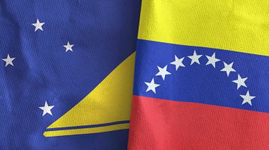 Venezuela ve Tokelau iki bayraklı tekstil kumaşı 3D