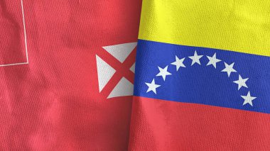 Venezuela, Wallis ve Futuna iki bayraklı tekstil kumaşı.