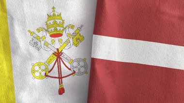 Letonya ve Vatikan 'da iki bayraklı kumaş 3D görüntüleme