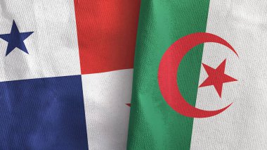 Cezayir ve Panama 'da iki bayraklı kumaş 3D.