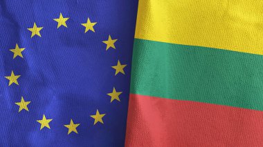 Litvanya ve Avrupa Birliği, üç boyutlu tekstil kumaşına iki bayrak dikti