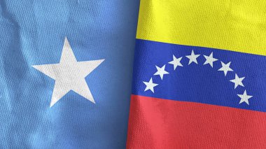 Venezuela ve Somali iki bayraklı tekstil kumaşı.