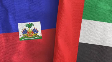 Birleşik Arap Emirlikleri ve Haiti 'de iki adet 3 boyutlu tekstil kumaşı.