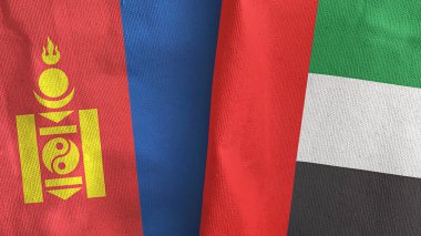 Birleşik Arap Emirlikleri ve Moğolistan. Üç boyutlu tekstil kumaşı.