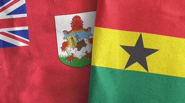 Gana ve Bermuda iki bayraklı tekstil kumaşı.