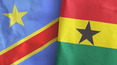 Gana ve Kongo Demokratik Cumhuriyeti 3 boyutlu kumaş üretiminde iki bayrak taşıyor.