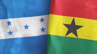 Gana ve Honduras 'ta iki bayraklı tekstil kumaşı 3D.