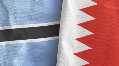 Bahreyn ve Botswana iki bayraklı kumaş.