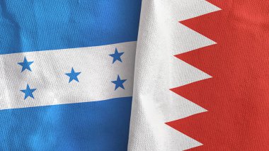 Bahreyn ve Honduras iki bayraklı tekstil kumaşı 3D