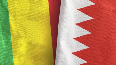 Bahreyn ve Mali iki bayraklı tekstil kumaşı 3D