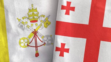 Gürcistan ve Vatikan 'da iki bayraklı kumaş 3D