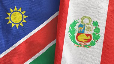 Peru ve Namibya iki bayraklı tekstil kumaşı 3D