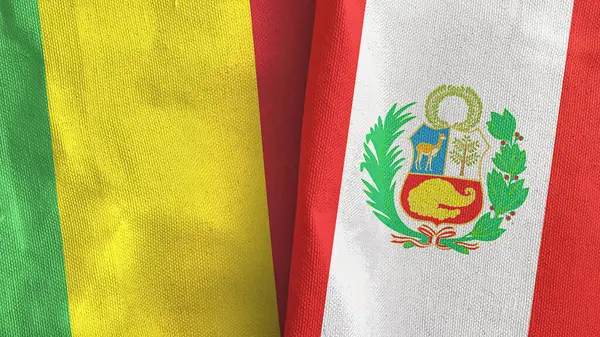 Peru ve Mali iki bayraklı tekstil kumaşı 3D