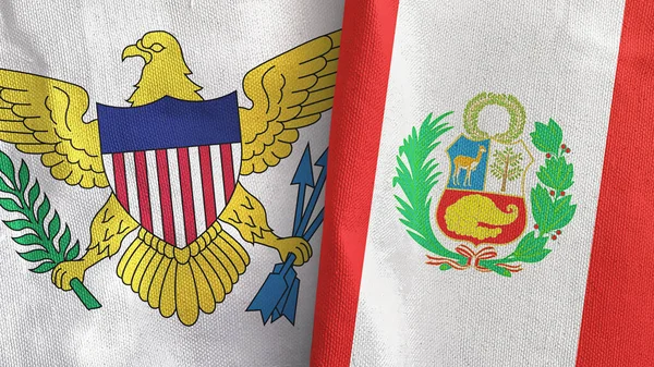 Peru ve Virgin Adaları Amerika Birleşik Devletleri 3 boyutlu tekstil kumaşı. — Stok fotoğraf