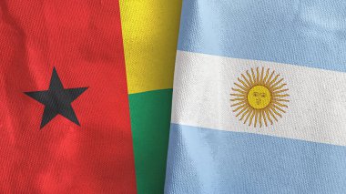 Arjantin ve Gine-Bissau. İki bayraklı tekstil kumaşı.