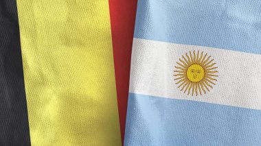 Arjantin ve Belçika 'da iki bayraklı tekstil kumaşı 3D