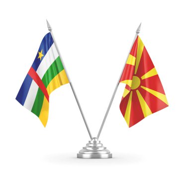 Kuzey Makedonya ve Orta Afrika Cumhuriyeti bayrakları beyazlara ayrılmış